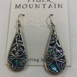 Puka shell dragonfly earrings